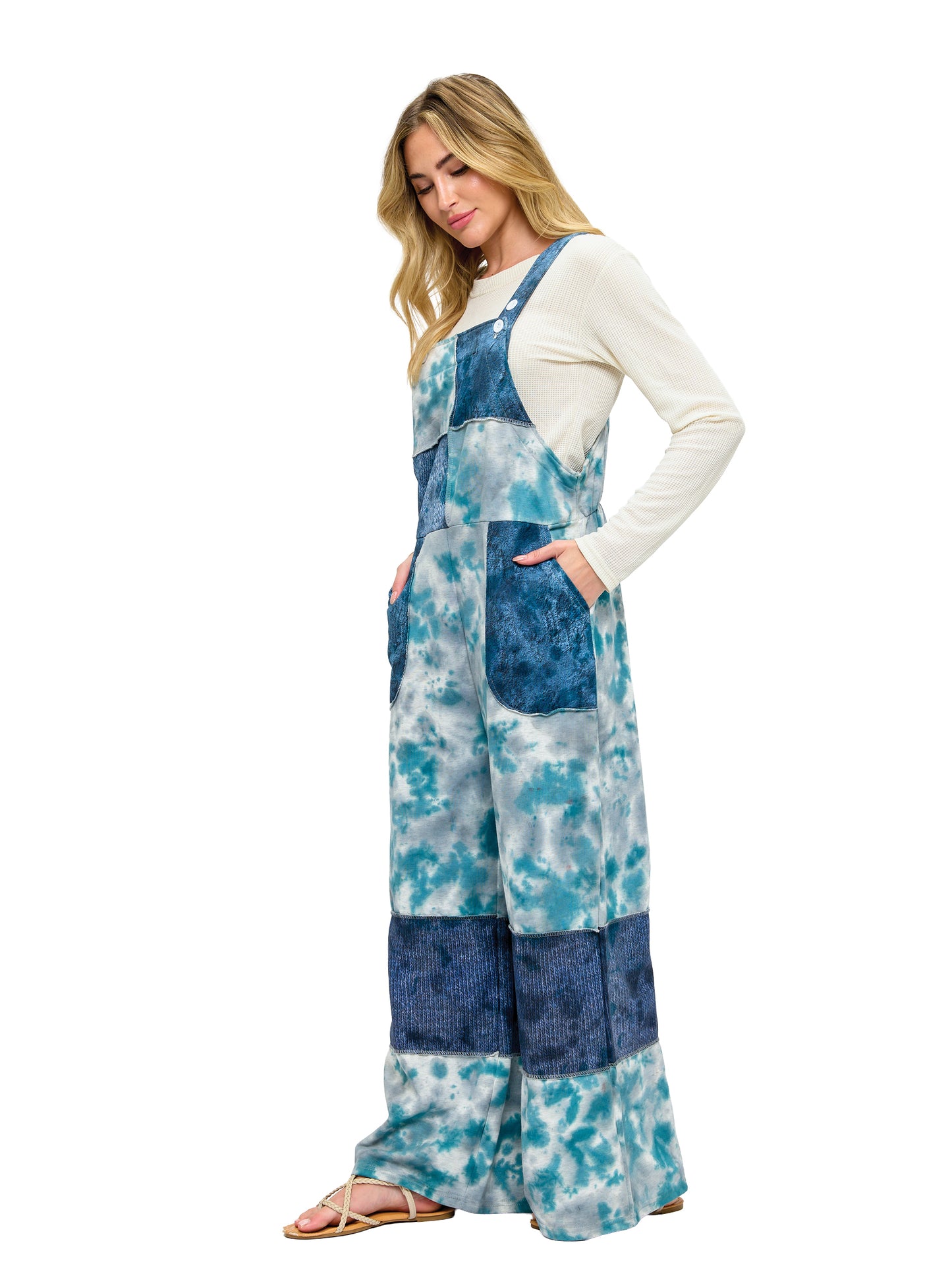Overall Tie Dye Patchwork