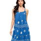 Embroidered Ruffled Resort Dress