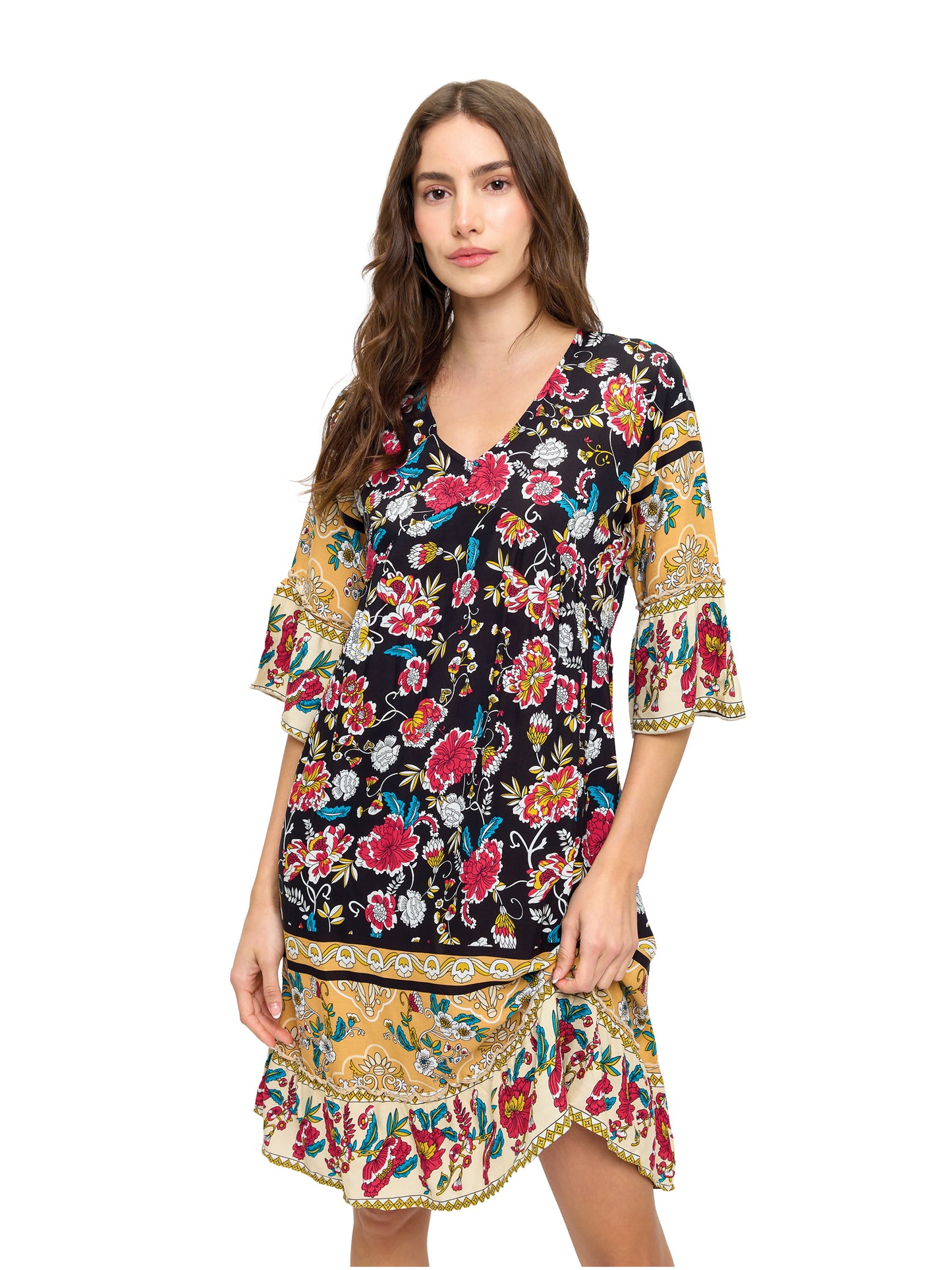 Boho Floral Bloom Ruffled Dress