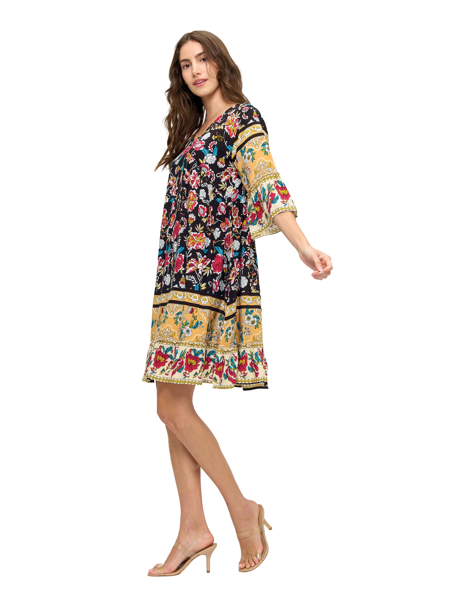 Boho Floral Bloom Ruffled Dress