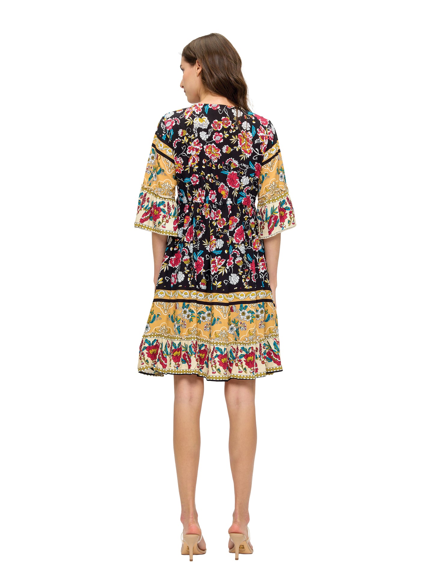 Boho Floral Bloom Ruffled Dress