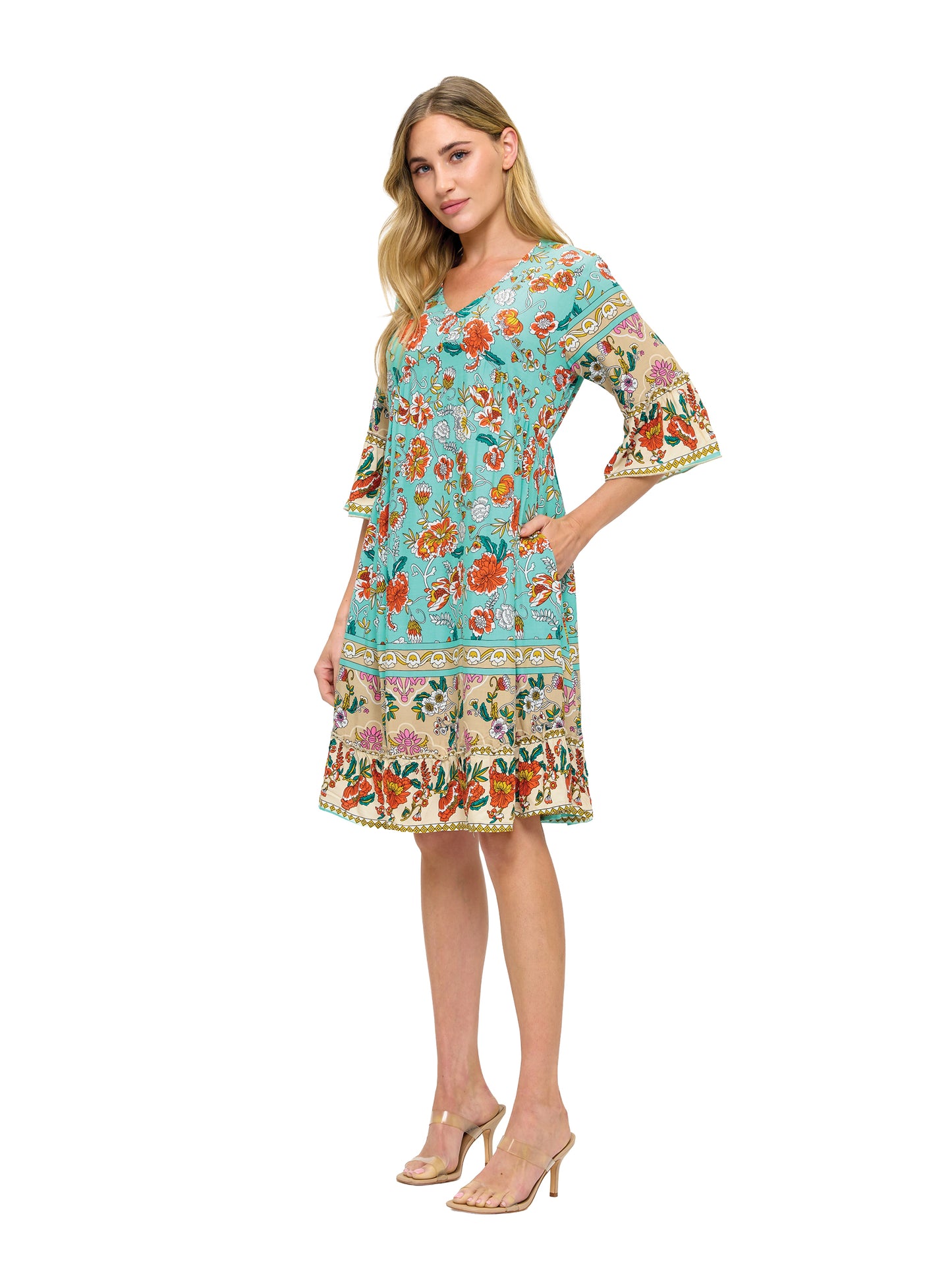 Boho Floral Bloom Ruffled Dress