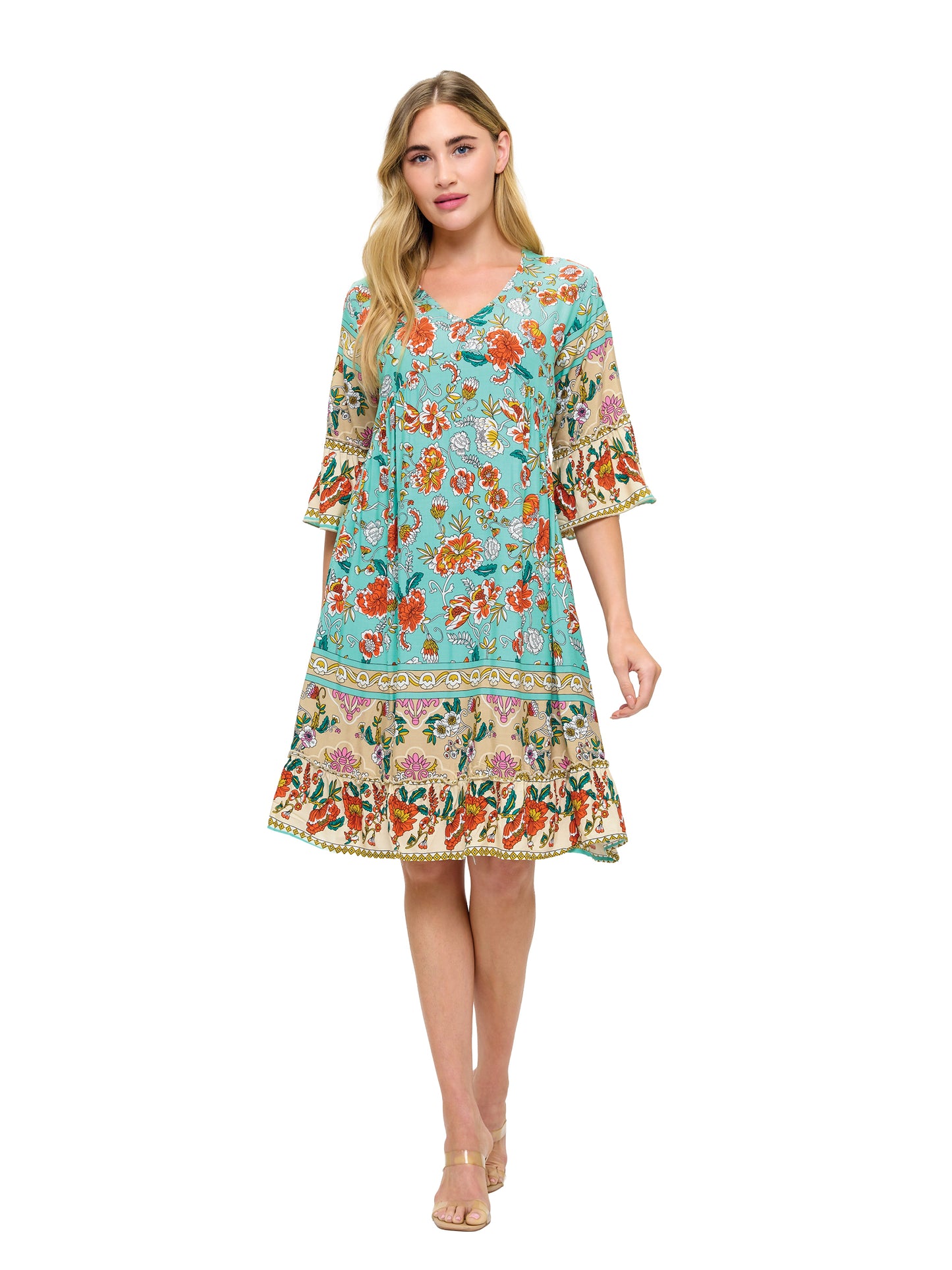 Boho Floral Bloom Ruffled Dress