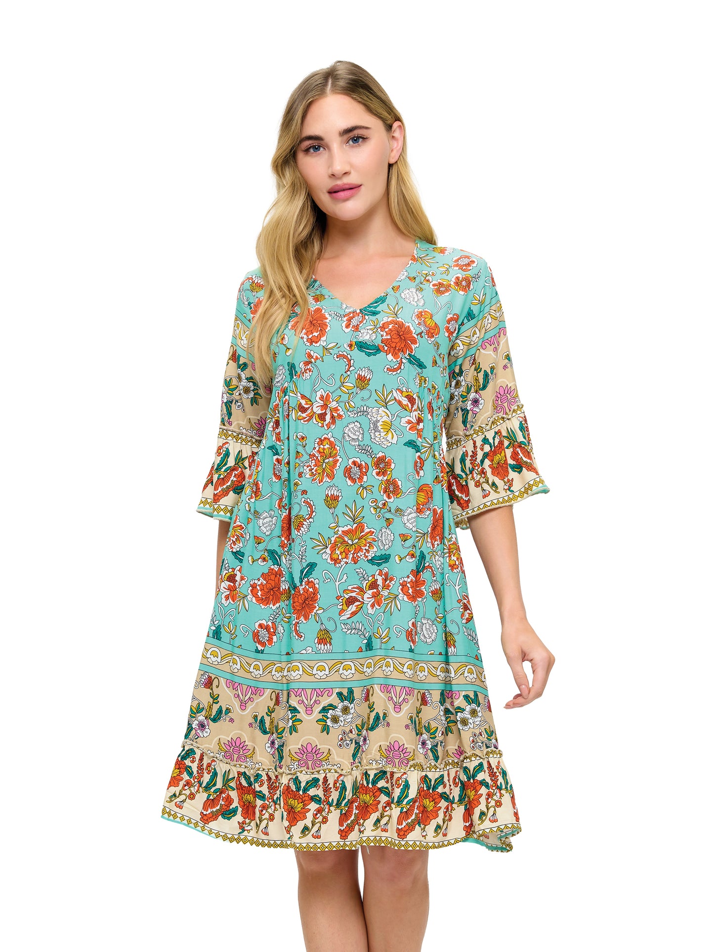 Boho Floral Bloom Ruffled Dress
