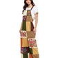Boho Floral Embroidered Patchwork Overall