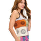 Hippie Tank Top Patchwork Razor-Cut Block Print