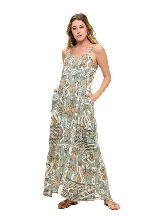 Boho Patchwork Maxi Dress A-Line