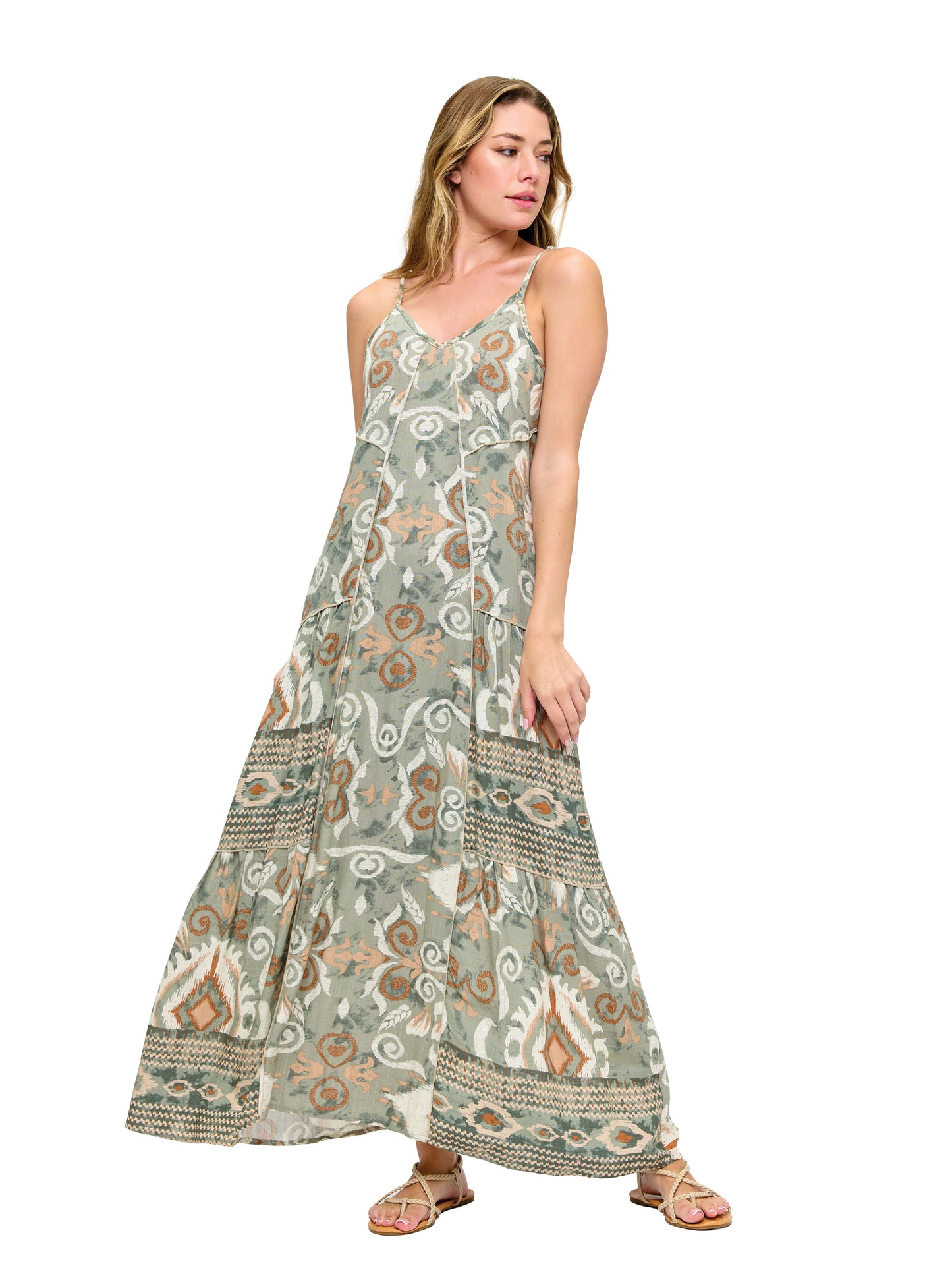 Boho Patchwork Maxi Dress A-Line