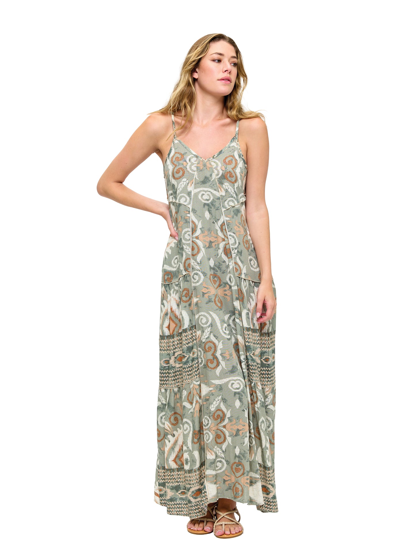 Boho Patchwork Maxi Dress A-Line