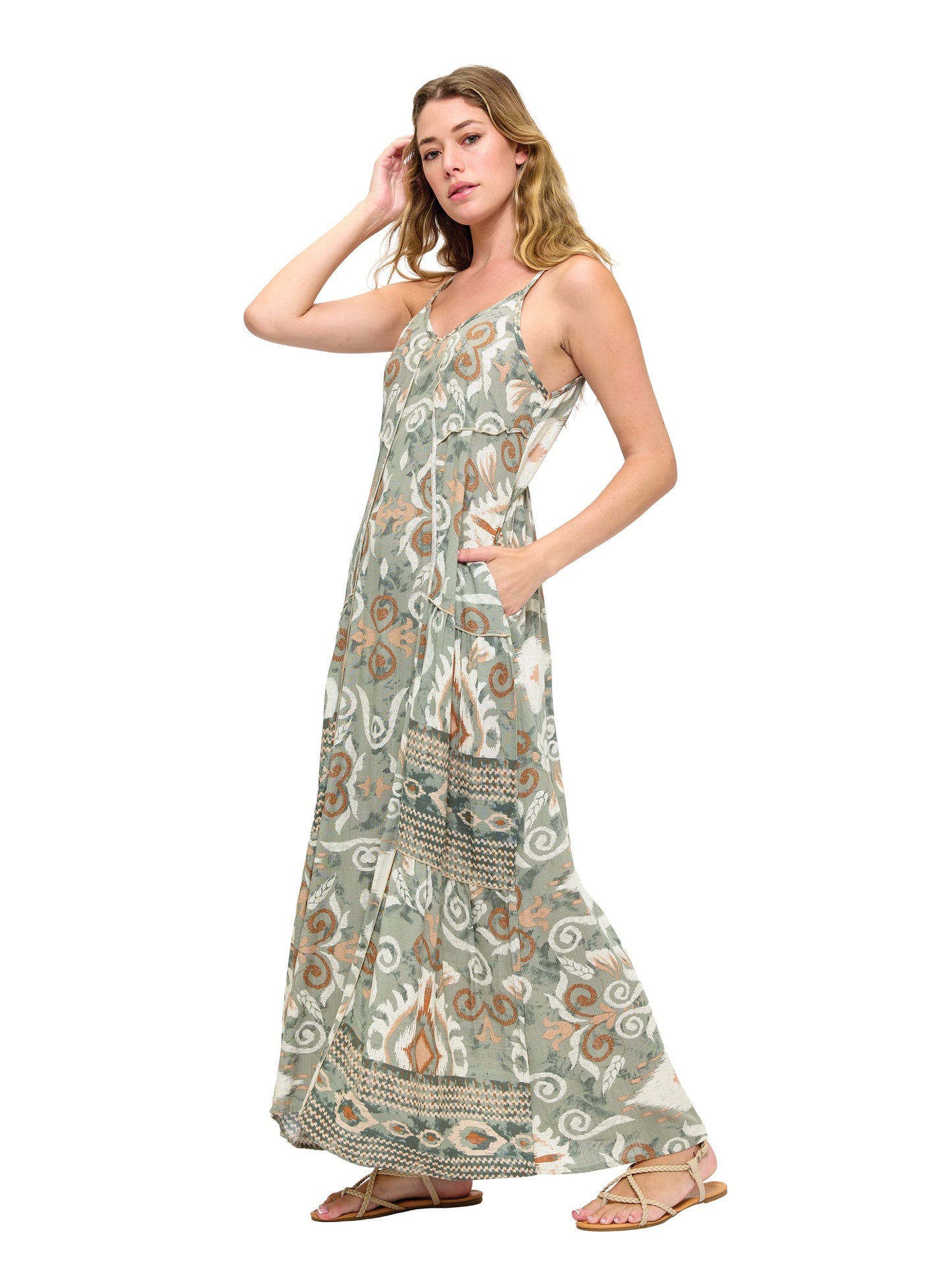 Boho Patchwork Maxi Dress A-Line
