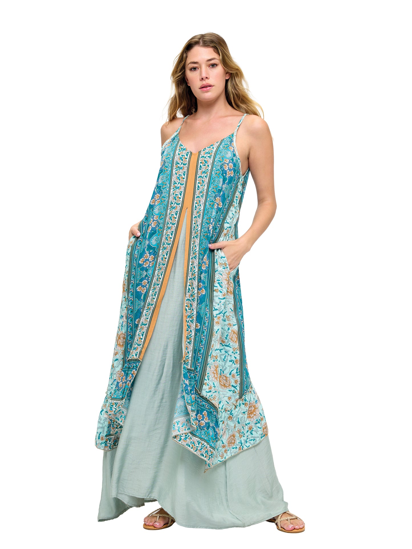 Dreamy Floral Double-Layer Maxi Dress