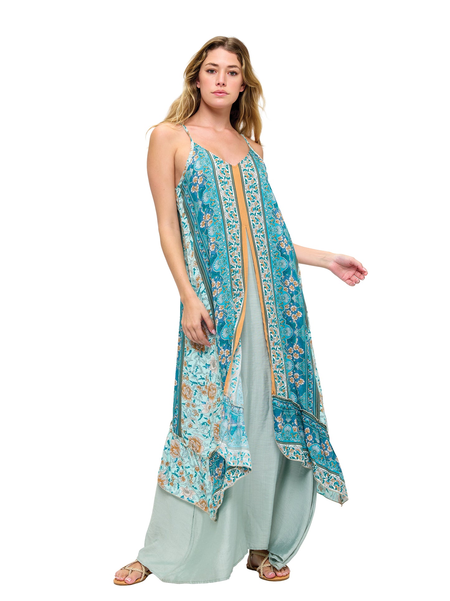 Dreamy Floral Double-Layer Maxi Dress