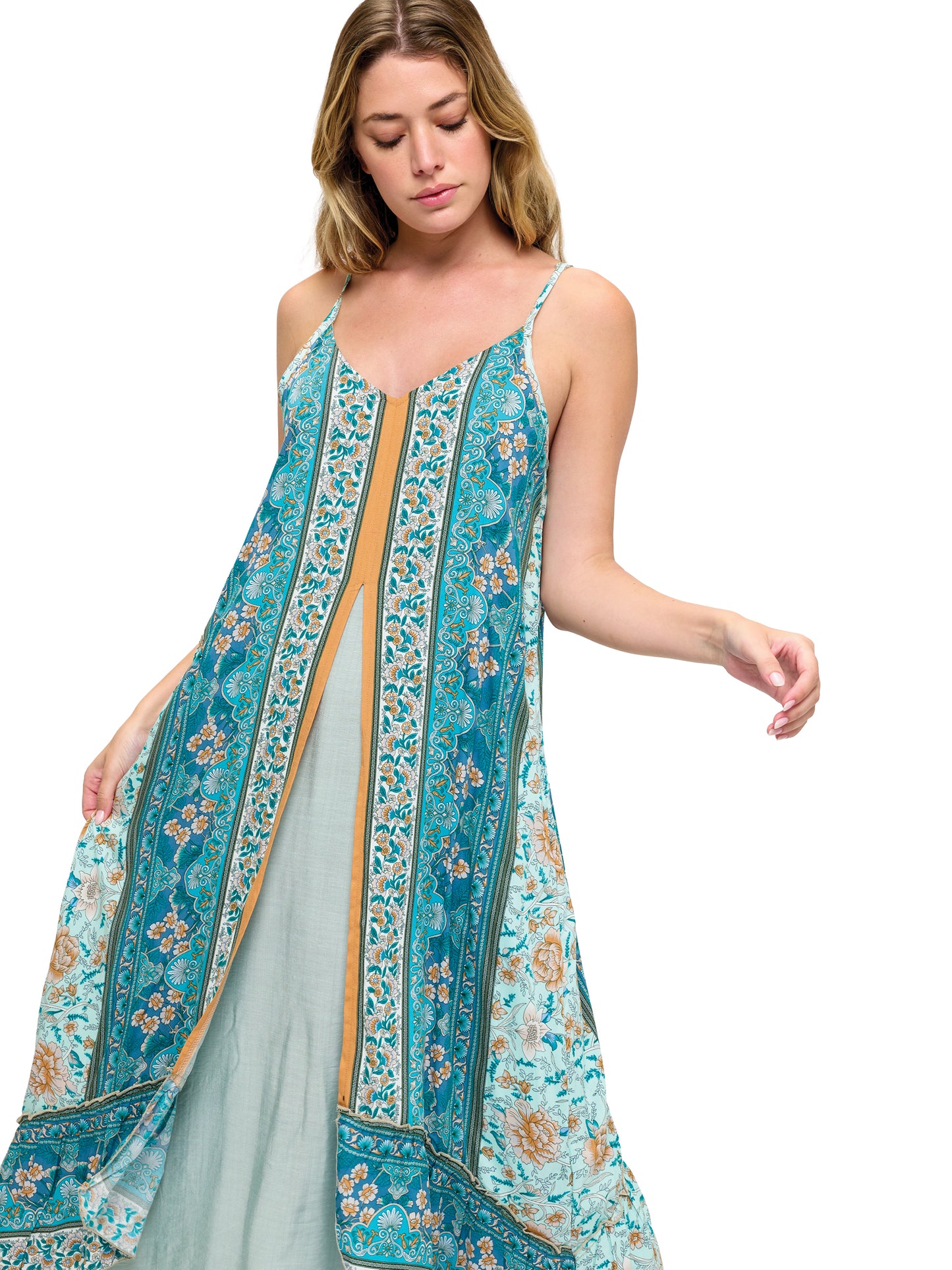 Dreamy Floral Double-Layer Maxi Dress