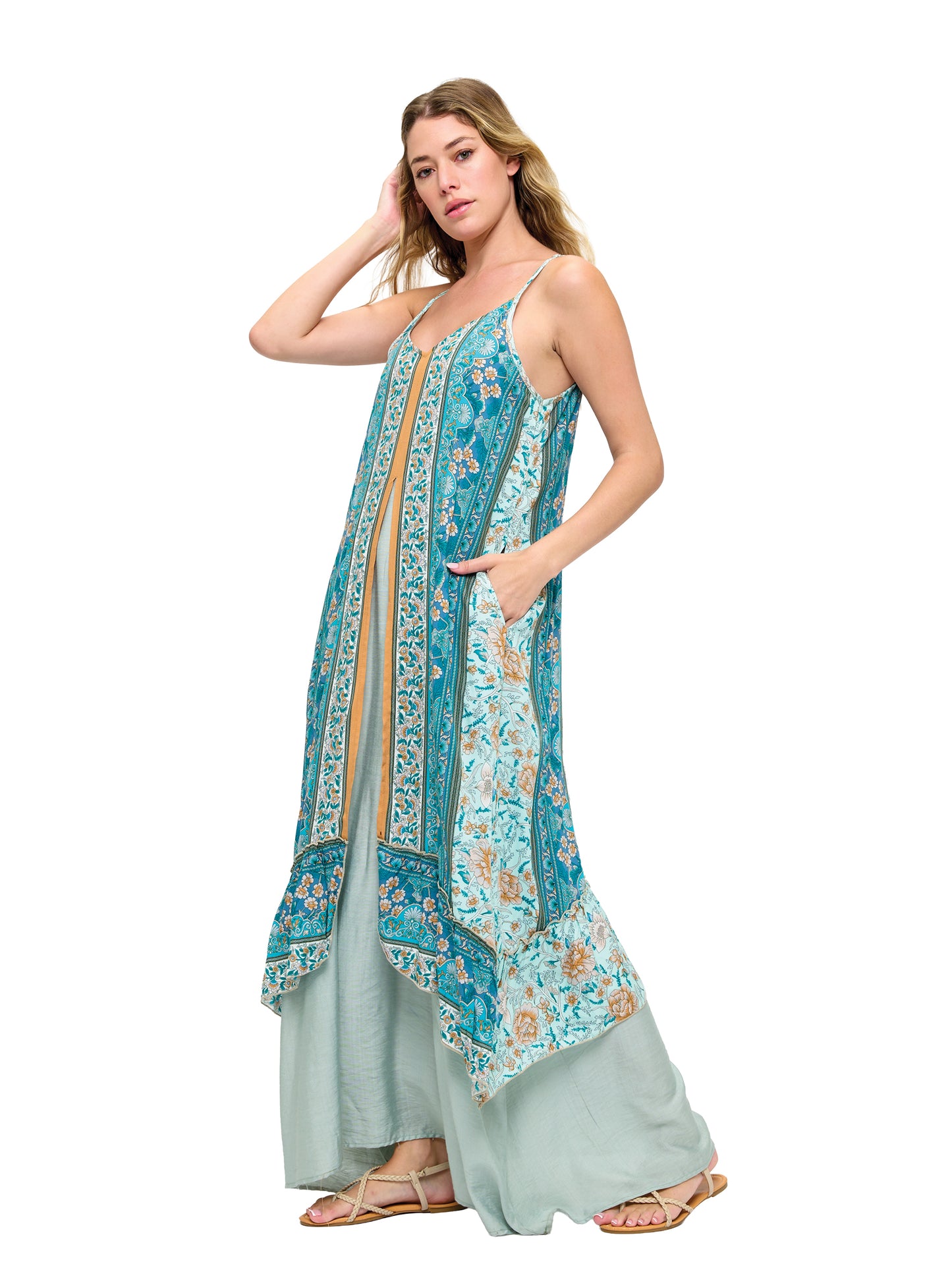 Dreamy Floral Double-Layer Maxi Dress