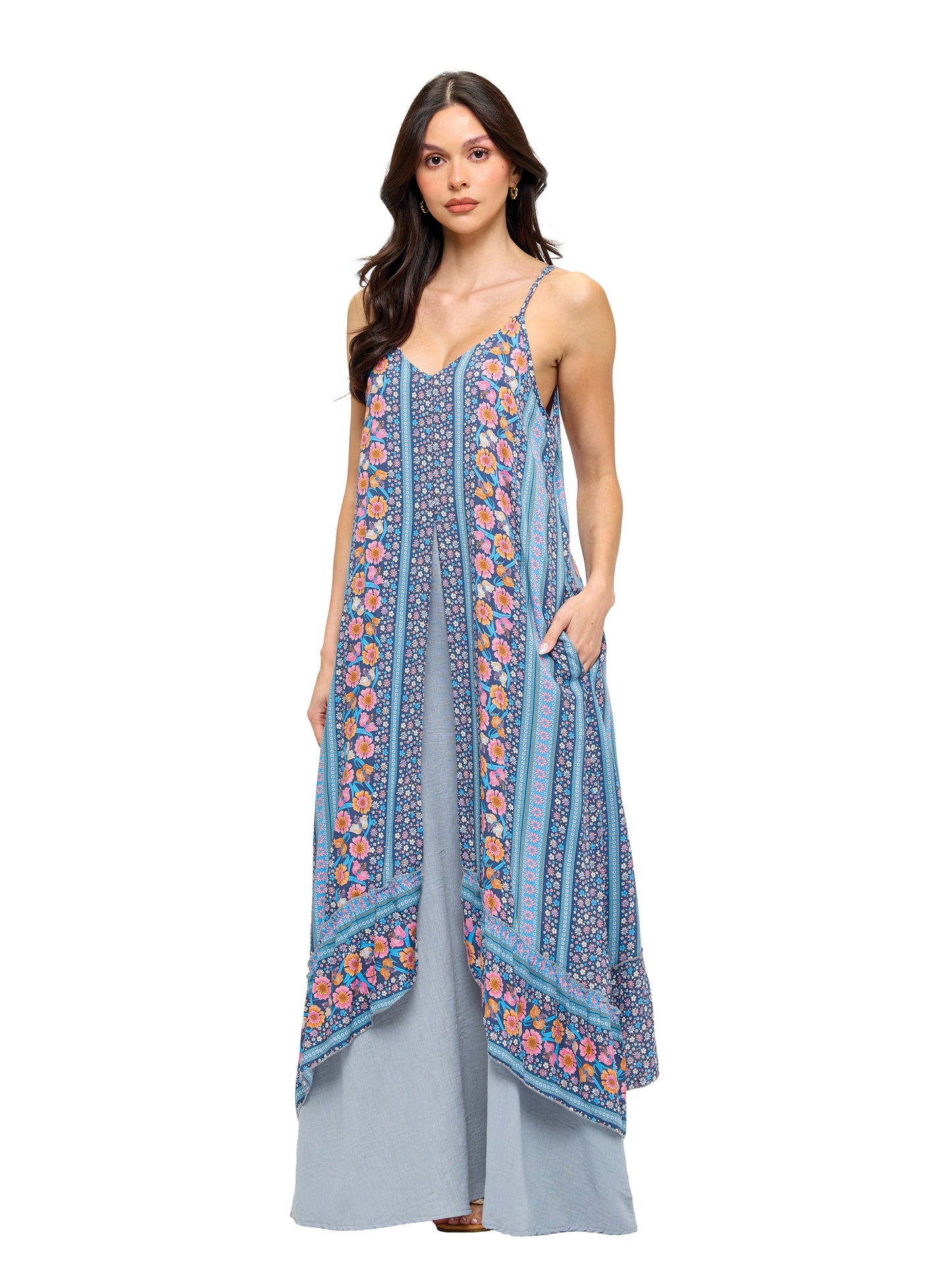 Dreamy Floral Double-Layer Maxi Dress