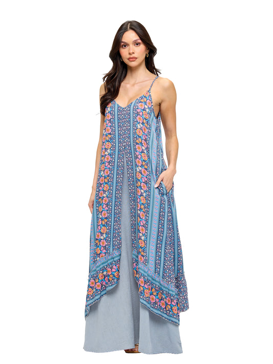 Dreamy Floral Double-Layer Maxi Dress