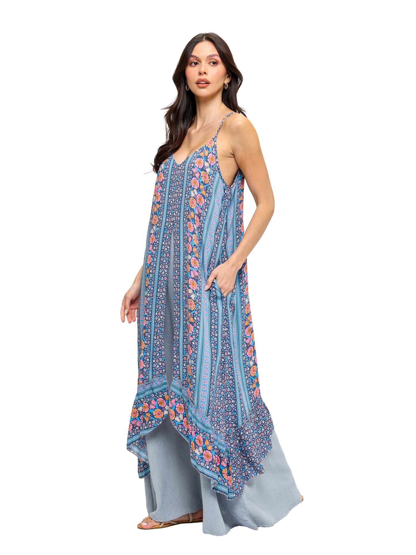 Dreamy Floral Double-Layer Maxi Dress
