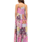 Boho Floral Patchwork Print Tiered Maxi Dress