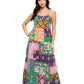 Boho Floral Patchwork Print Tiered Maxi Dress