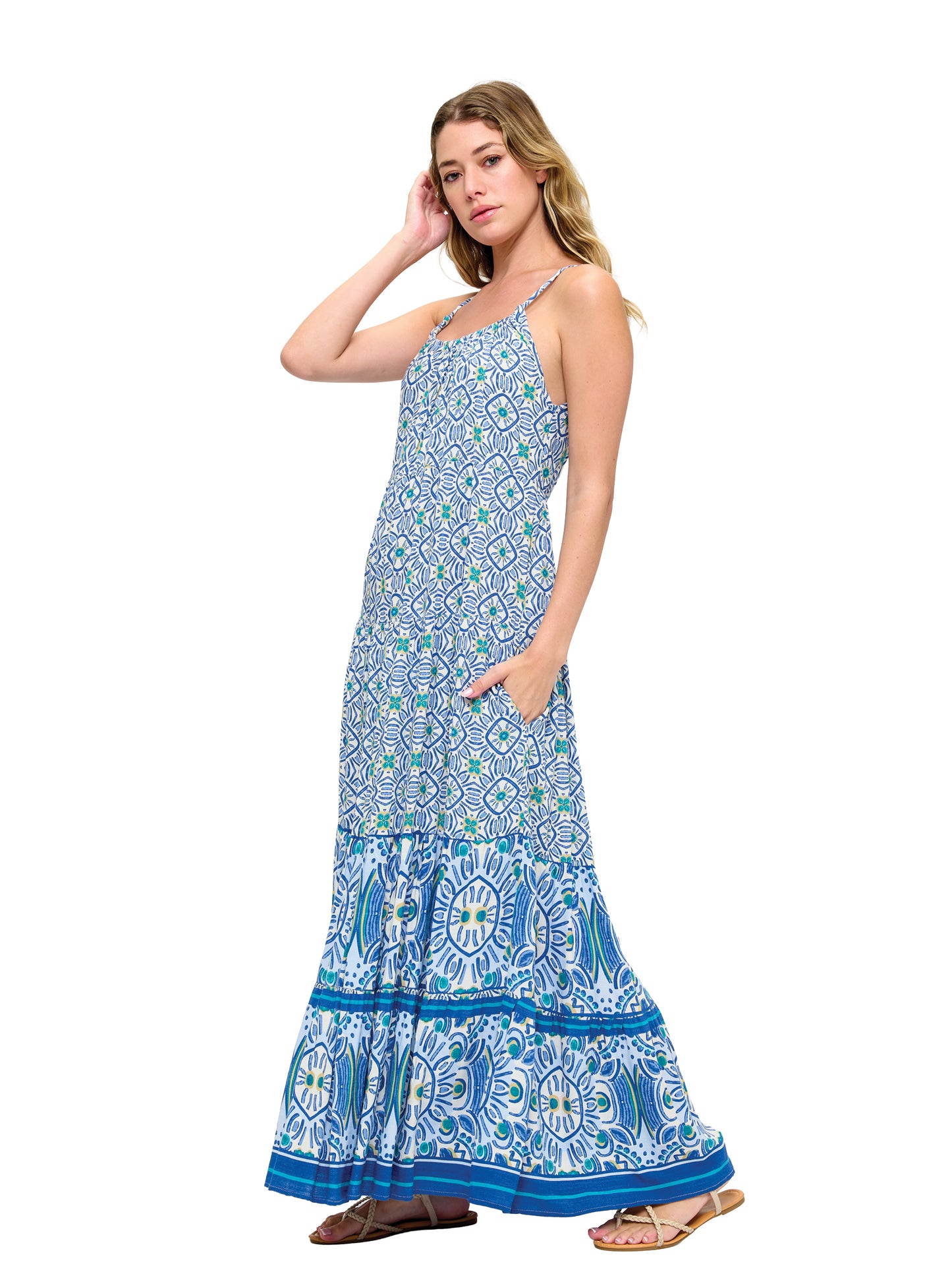 Resort Boho Floral Tiered Maxi Dress