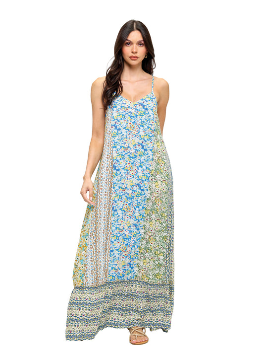 Flowy Floral A-Line Maxi Dress