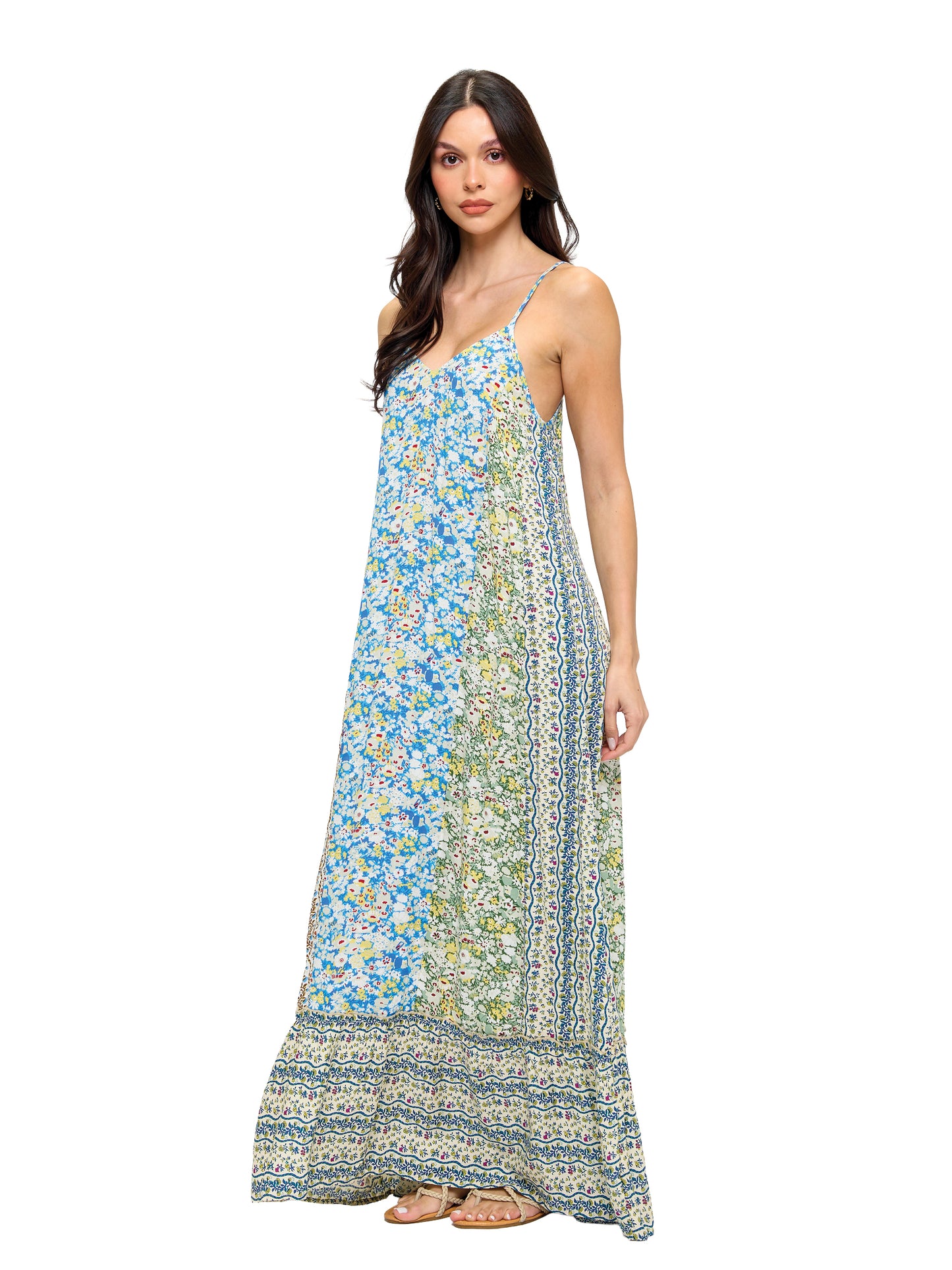 Flowy Floral A-Line Maxi Dress