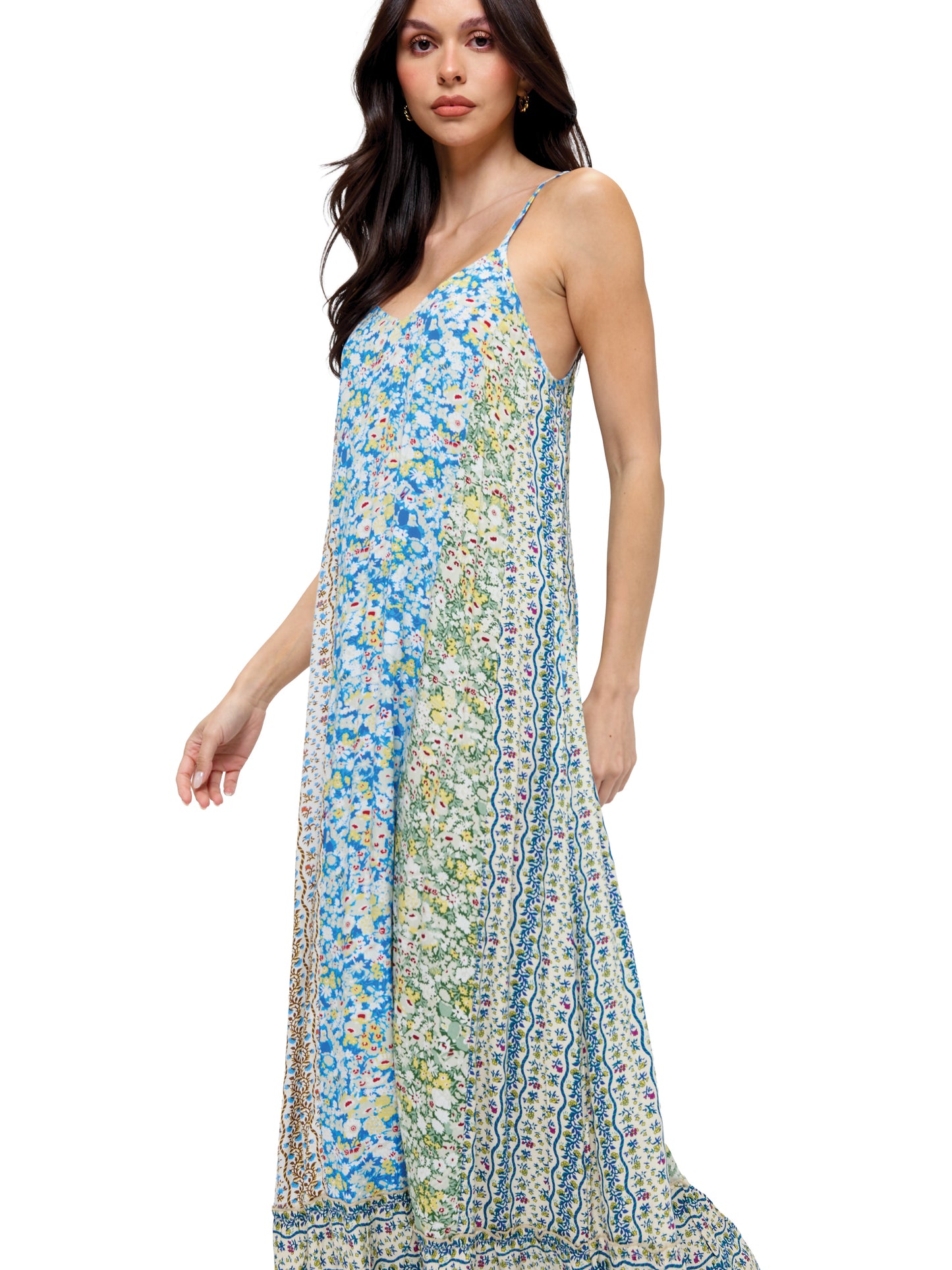Flowy Floral A-Line Maxi Dress