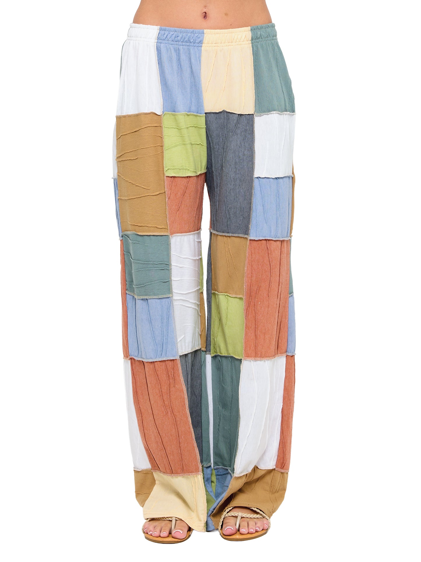 Boho Patchwork Textured Pants
