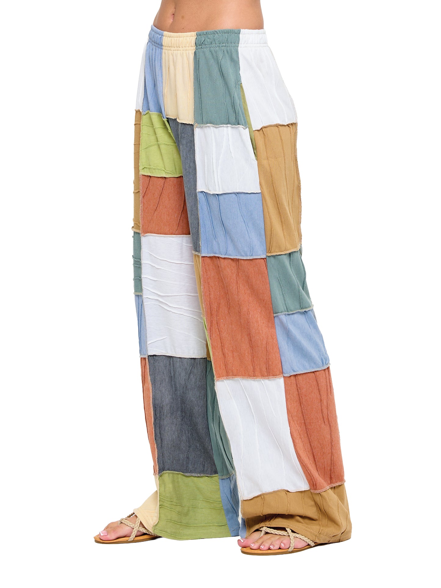 Boho Patchwork Textured Pants