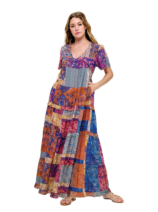 Bohemian Floral Tiered Mixi Dress