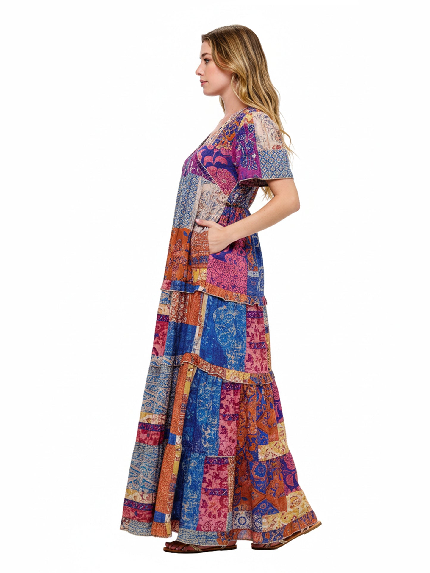 Bohemian Floral Tiered Mixi Dress