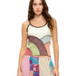 Boho Hippy Patchwork Ribbed Tank Top
