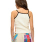 Boho Hippy Patchwork Ribbed Tank Top