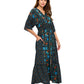 Garden Blossom Boho Smock Maxi Dress