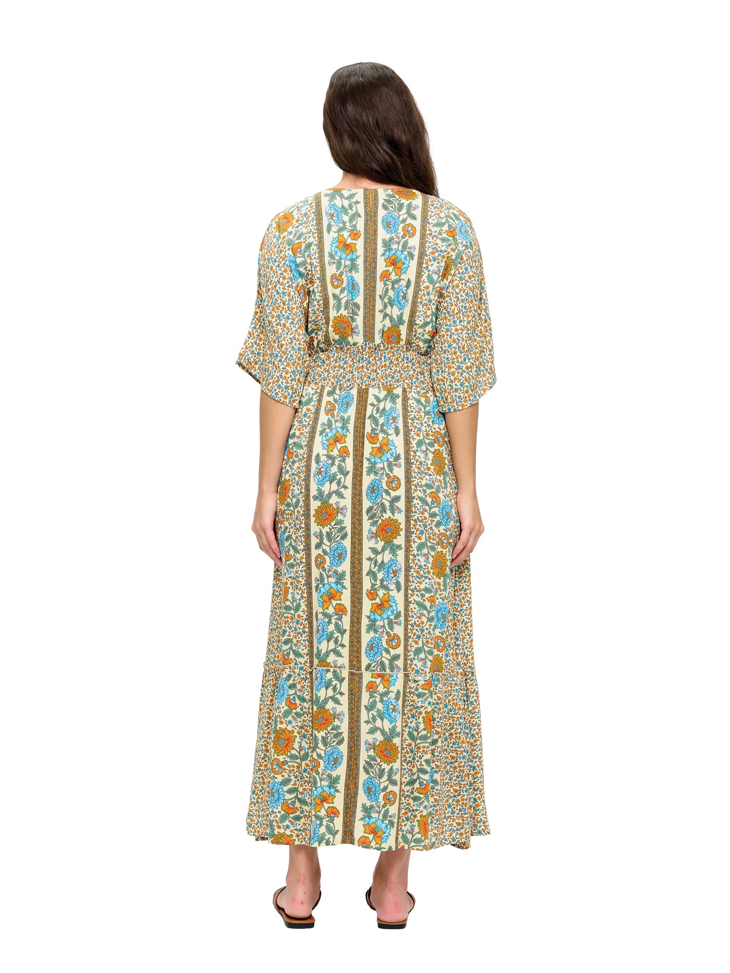 Garden Blossom Boho Smock Maxi Dress