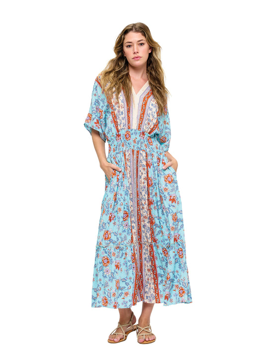 Garden Blossom Boho Smock Maxi Dress