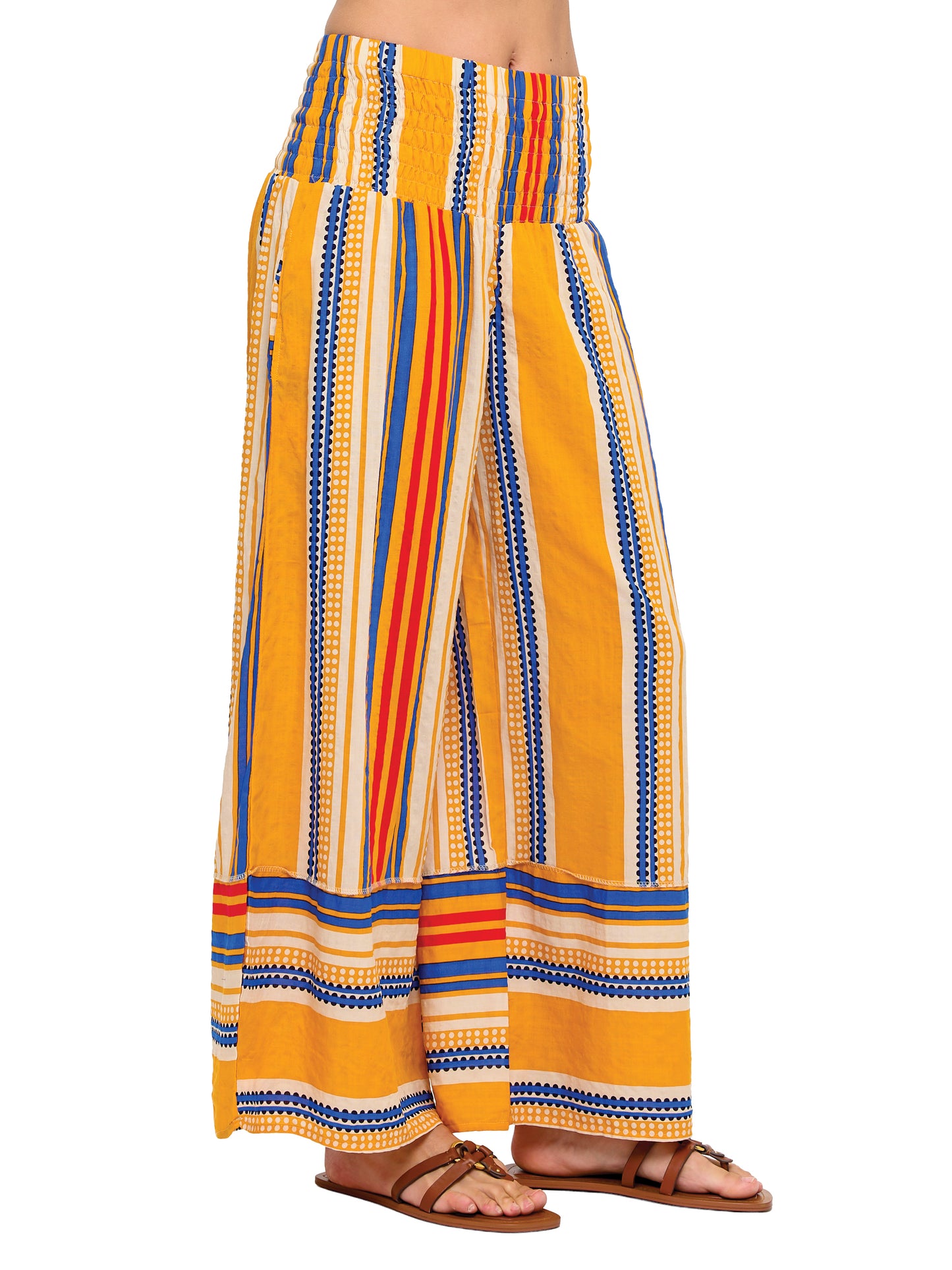 Breezy Boho Striped Smock Palazzo Pants