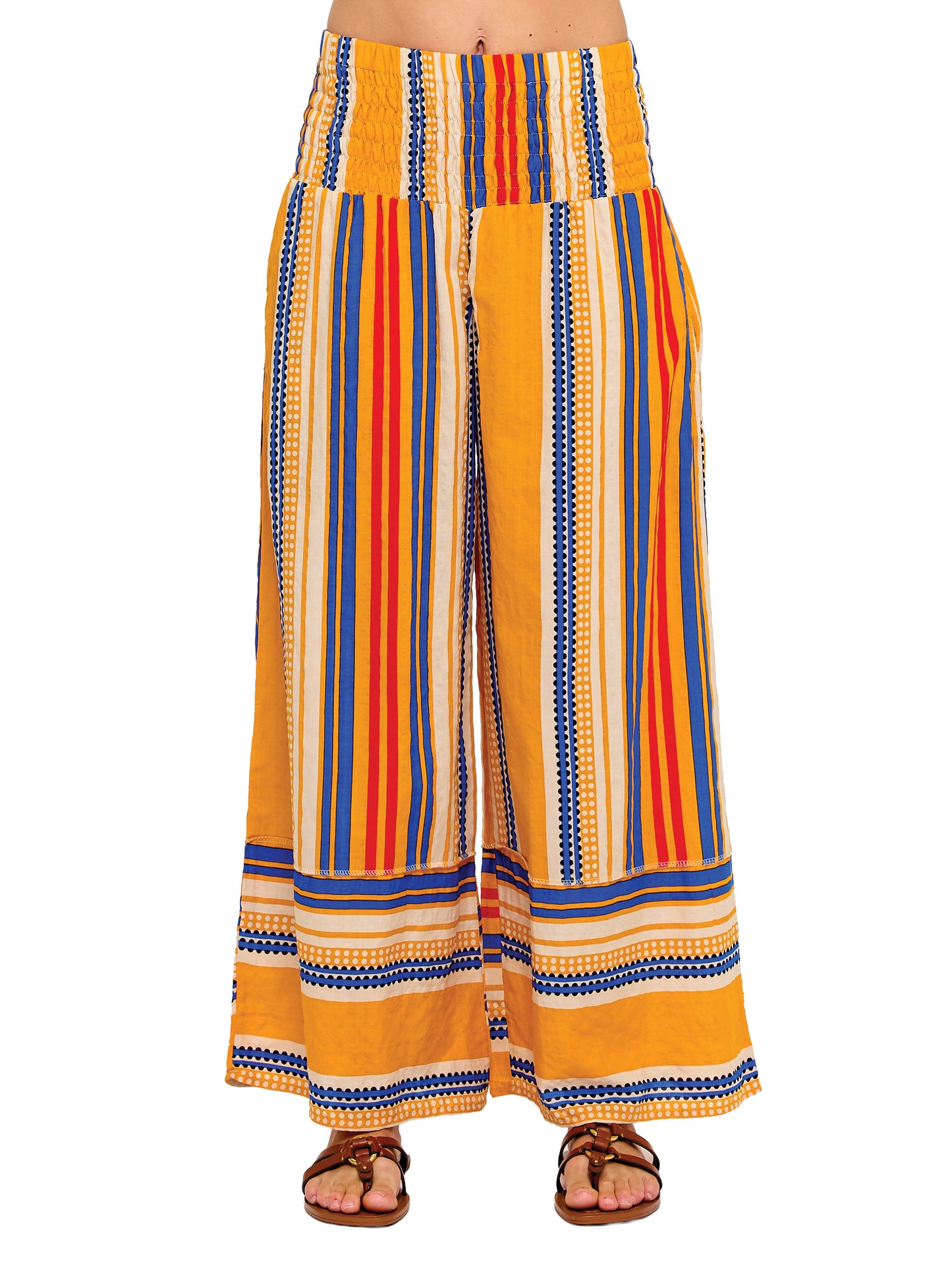 Breezy Boho Striped Smock Palazzo Pants