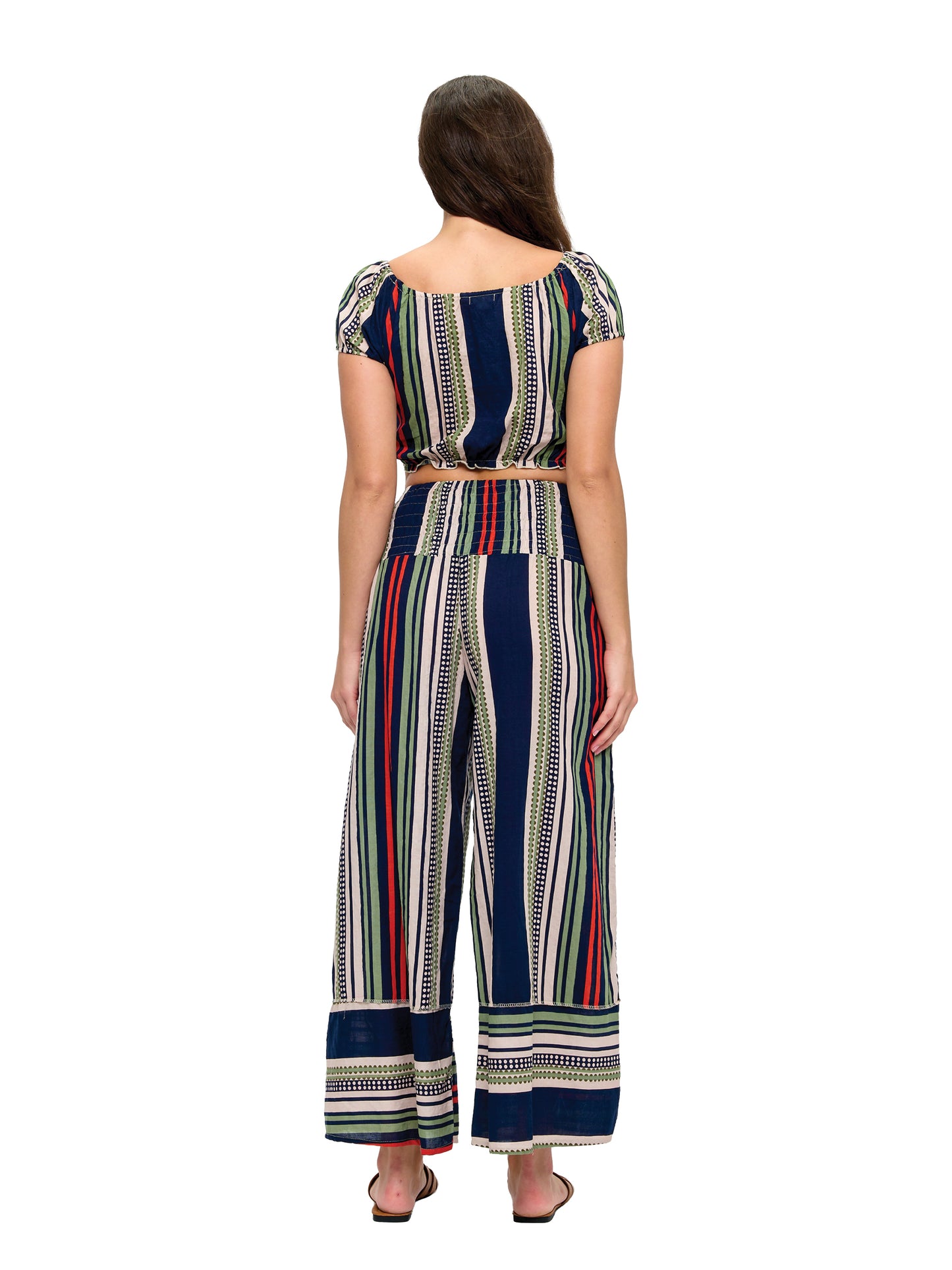 Breezy Boho Striped Smock Palazzo Pants