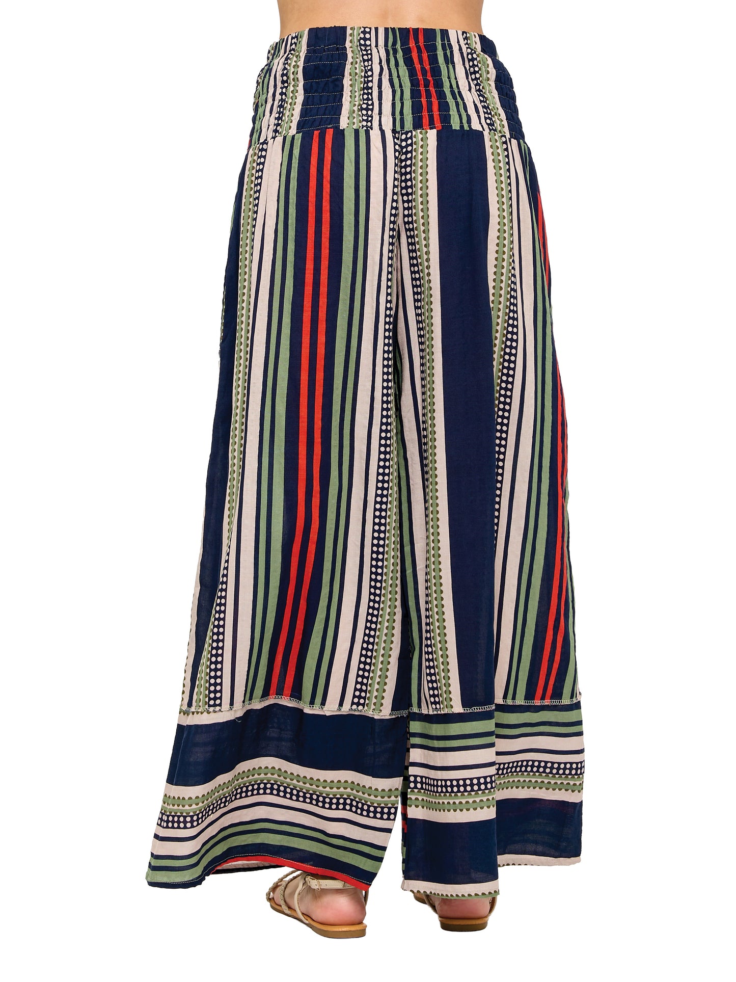 Breezy Boho Striped Smock Palazzo Pants