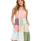 Flowy Tiered Colorblock Patchwork Dress