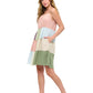 Flowy Tiered Colorblock Patchwork Dress