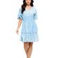 Feminine Boho Broderie Smock Dress