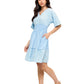Feminine Boho Broderie Smock Dress