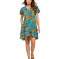 Retro Inspired Whimsical Print Overlap Dress