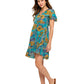 Retro Inspired Whimsical Print Overlap Dress