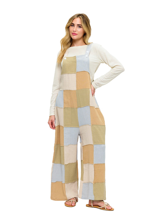Colorblock Boho Overall Pastel Tones
