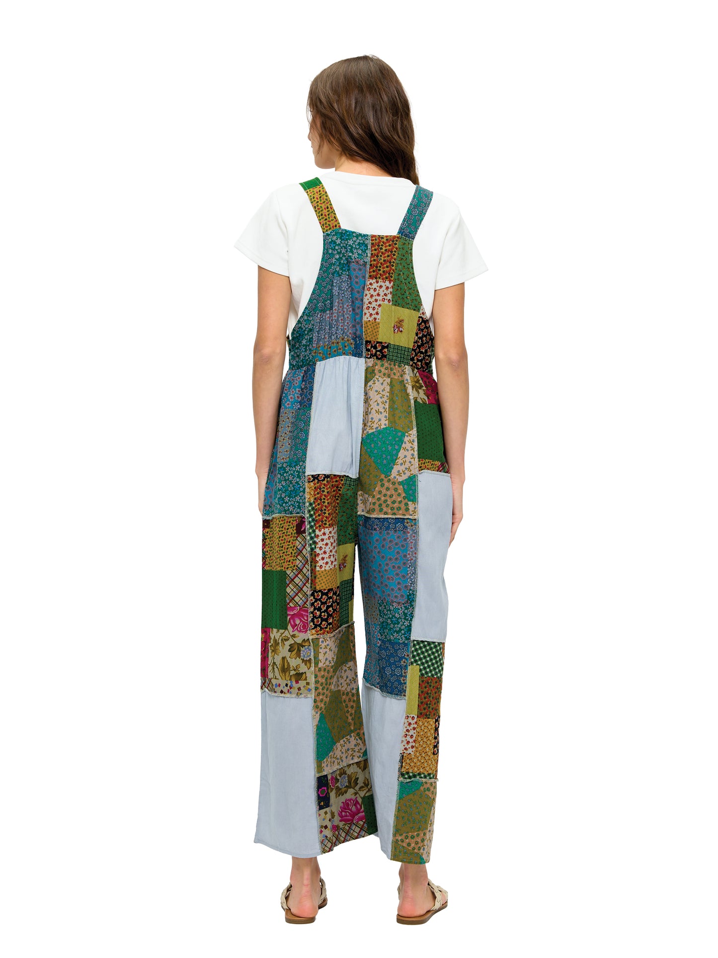 Patchwork Floral Boho Overall