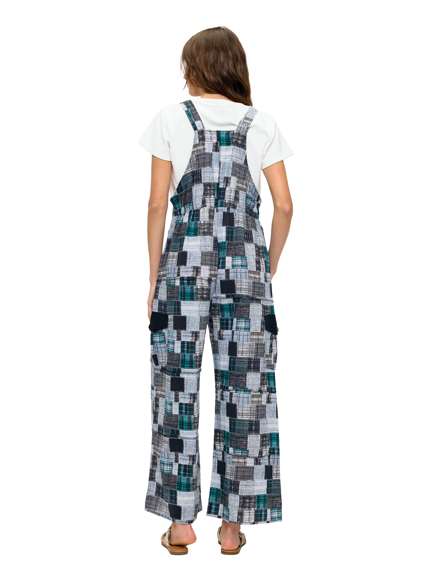Boho Patchwork Print Overall