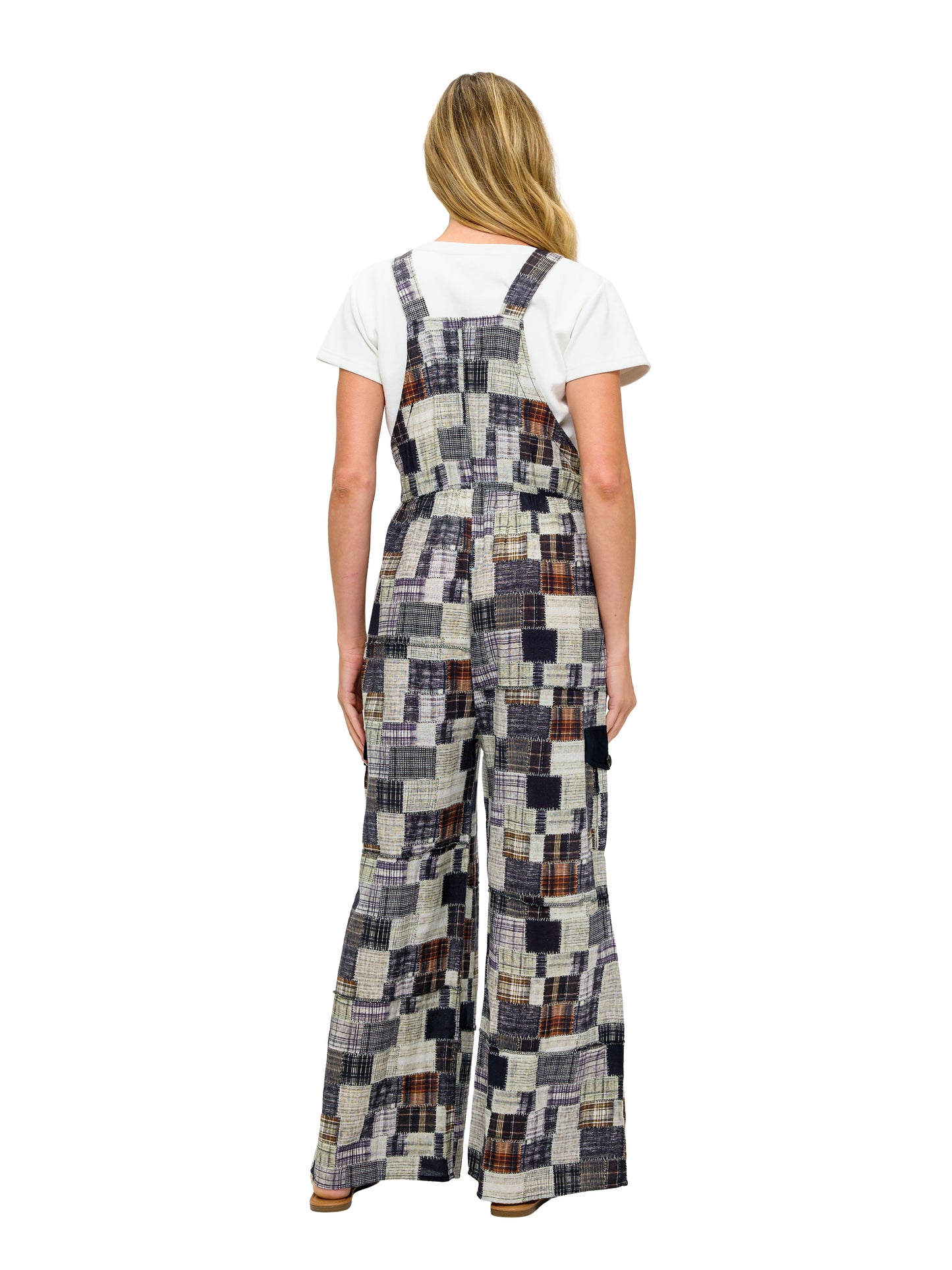 Boho Patchwork Print Overall
